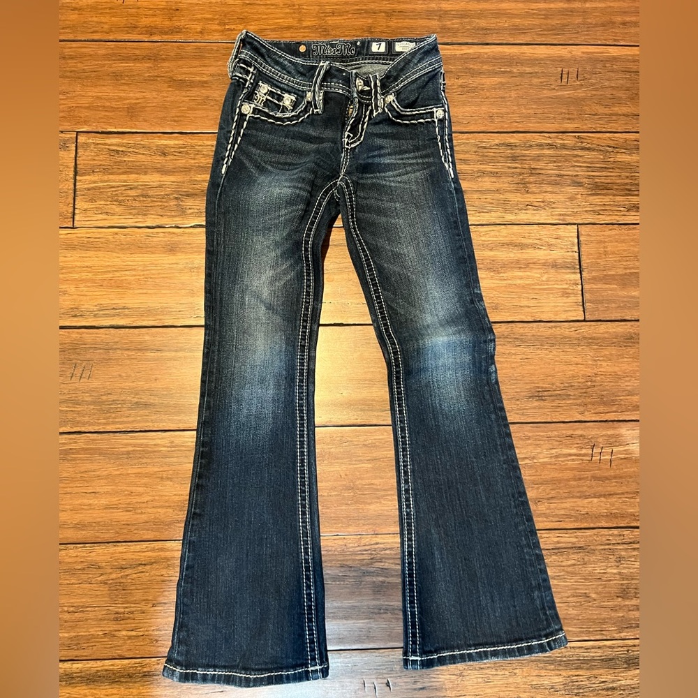 MISS ME Girls Jeans Boot Cut Size 7 Style YK5014B110